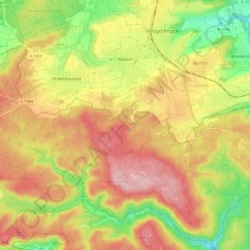 Carte topographique Altdorf, altitude, relief