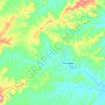 Carte topographique Kooralbyn, altitude, relief