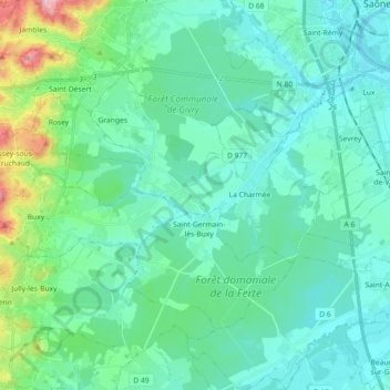 Carte topographique La Corne, altitude, relief