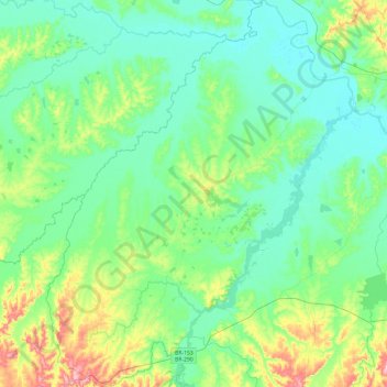 Carte topographique Barro Vermelho, altitude, relief