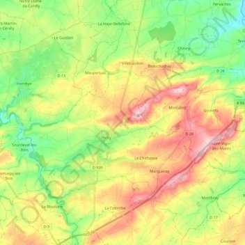 Carte topographique 50410, altitude, relief