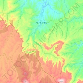 Carte topographique Agrolândia, altitude, relief
