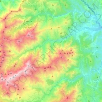 Carte topographique L'Asco, altitude, relief