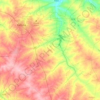 Carte topographique Rimi, altitude, relief