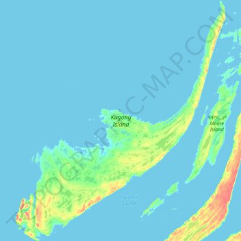 Carte topographique Kugong Island, altitude, relief