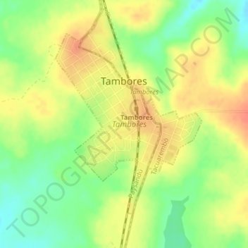 Carte topographique Tambores, altitude, relief