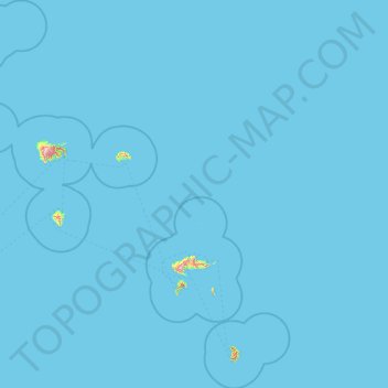 Carte topographique Marquesas Islands, altitude, relief