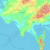 Carte topographique Shire of South Gippsland, altitude, relief