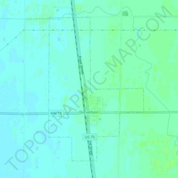 Carte topographique Donaldson, altitude, relief