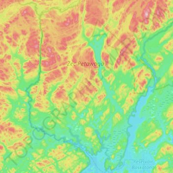 Carte topographique Lac-Marguerite, altitude, relief