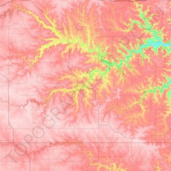 Carte topographique Fillmore County, altitude, relief