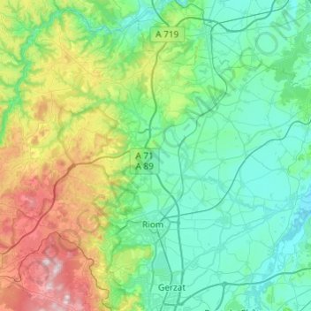 Carte topographique La Morge, altitude, relief