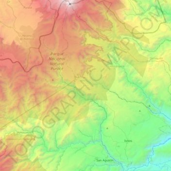 Carte topographique Isnos, altitude, relief