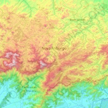 Carte topographique New Fribourg, altitude, relief