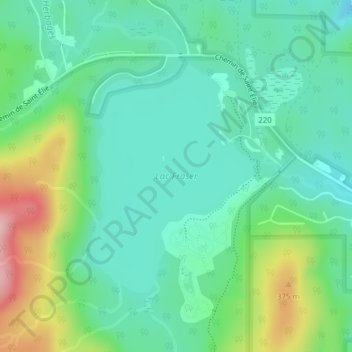 Carte topographique Lac Fraser, altitude, relief