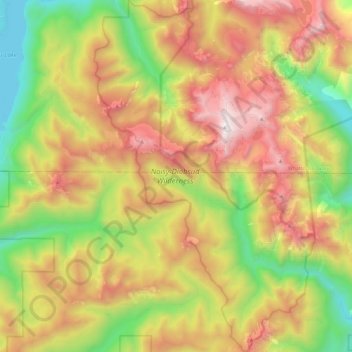 Carte topographique Noisy-Diobsud Wilderness, altitude, relief