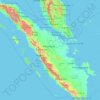 Carte topographique Sumatra, altitude, relief