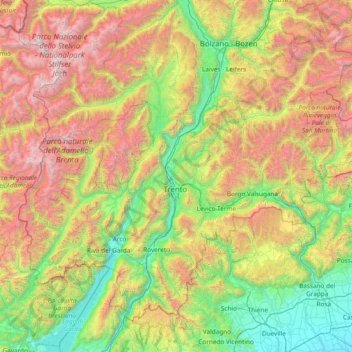 Carte topographique TN, altitude, relief