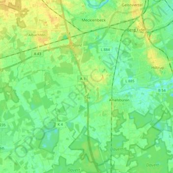 Carte topographique 48163, altitude, relief