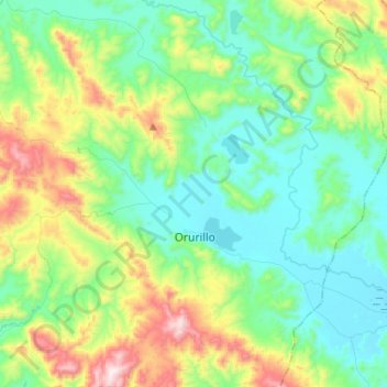 Carte topographique Orurillo, altitude, relief