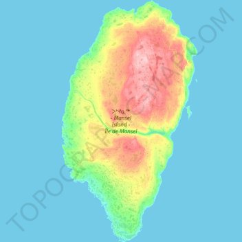Carte topographique Mansel Island, altitude, relief