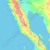 Carte topographique Basse Californie, altitude, relief