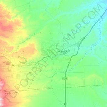Carte topographique Colorado City, altitude, relief