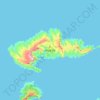 Carte topographique Hiva Oa, altitude, relief