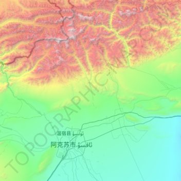 Carte topographique Onsu County, altitude, relief