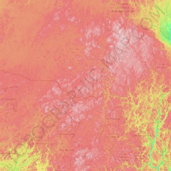 Carte topographique Agglomération de La Tuque, altitude, relief