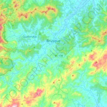 Carte topographique Brusque, altitude, relief