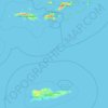 Carte topographique Islas Vírgenes de los Estados Unidos, altitude, relief