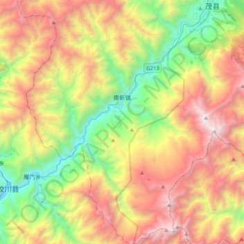 Carte topographique Nanxin, altitude, relief