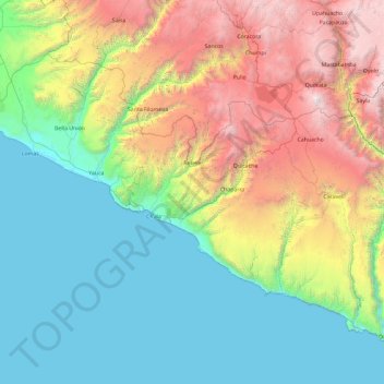 Carte topographique Provincia de Caravelí, altitude, relief