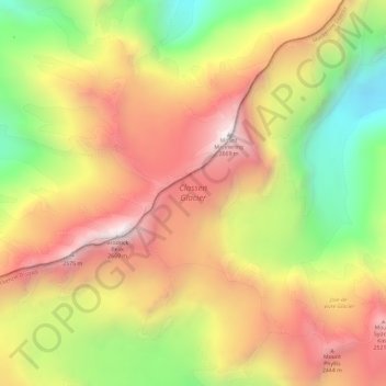 Carte topographique Classen Glacier, altitude, relief