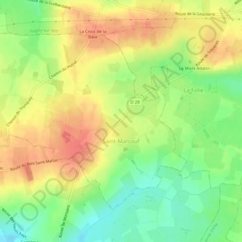 Carte topographique Saint-Marcouf, altitude, relief