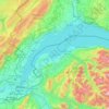 Carte topographique Genfersee, altitude, relief