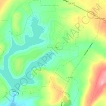 Carte topographique Indian Lake, altitude, relief