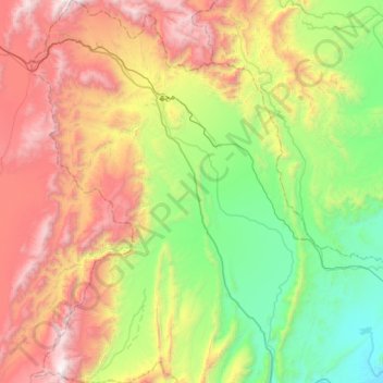 Carte topographique Machh Tehsil, altitude, relief