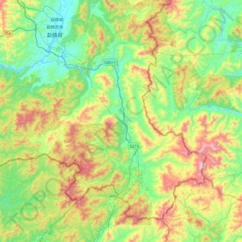 Carte topographique Mohan, altitude, relief