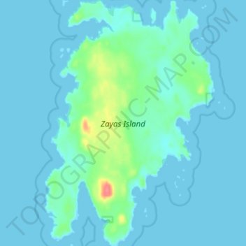 Carte topographique Zayas Island, altitude, relief