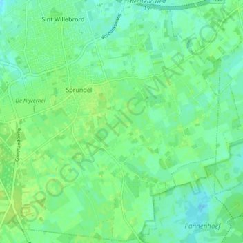 Carte topographique Sprundel, altitude, relief