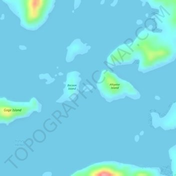 Carte topographique Iguana Island, altitude, relief