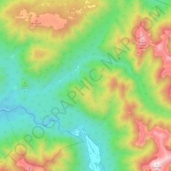 Carte topographique Alexander River, altitude, relief