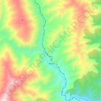 Carte topographique Río Toro, altitude, relief