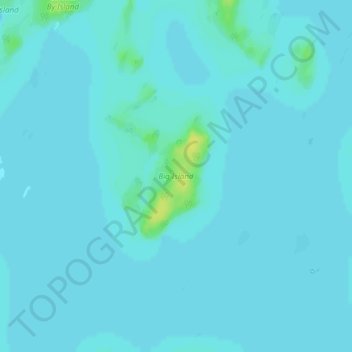 Carte topographique Big Island, altitude, relief