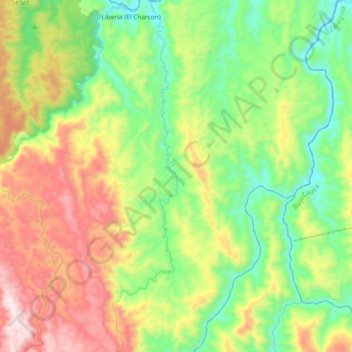 Carte topographique Río Tenche, altitude, relief