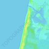 Carte topographique Plage de Soustons, altitude, relief