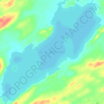 Carte topographique Lac des Montagnes, altitude, relief