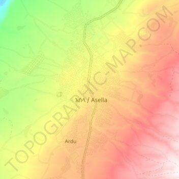 Carte topographique Assella, altitude, relief
